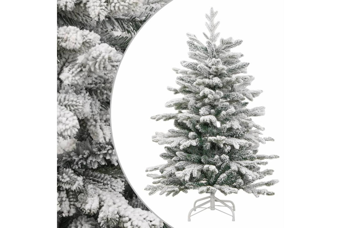 Vidaxl Artificial Hinged Christmas Tree With Flocked Snow 150 Cm