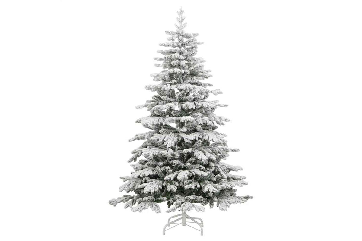 Vidaxl Artificial Hinged Christmas Tree With Flocked Snow 180 Cm-2