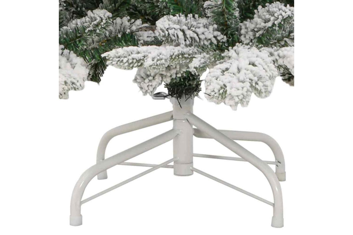 Vidaxl Artificial Hinged Christmas Tree With Flocked Snow 180 Cm-5