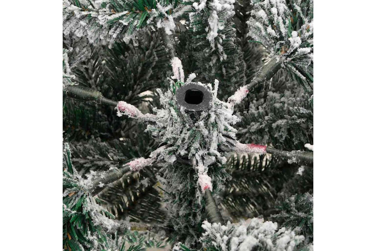 Vidaxl Artificial Hinged Christmas Tree With Flocked Snow 180 Cm-6