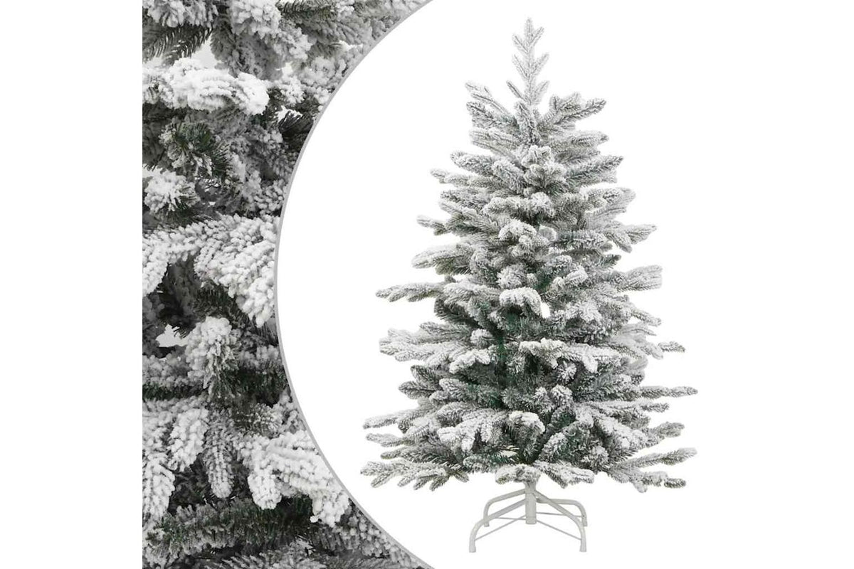 Vidaxl Artificial Hinged Christmas Tree With Flocked Snow 210 Cm