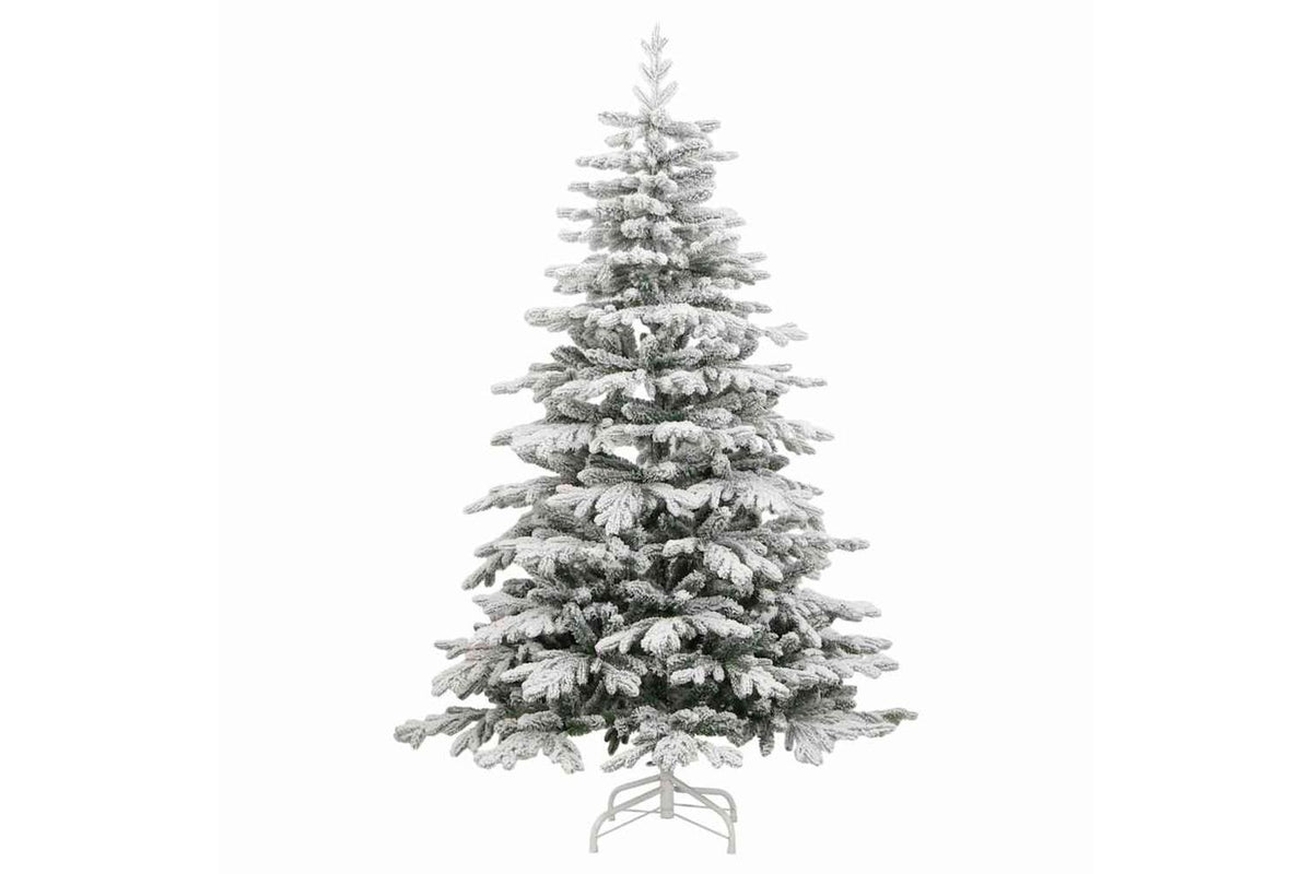 Vidaxl Artificial Hinged Christmas Tree With Flocked Snow 210 Cm-2