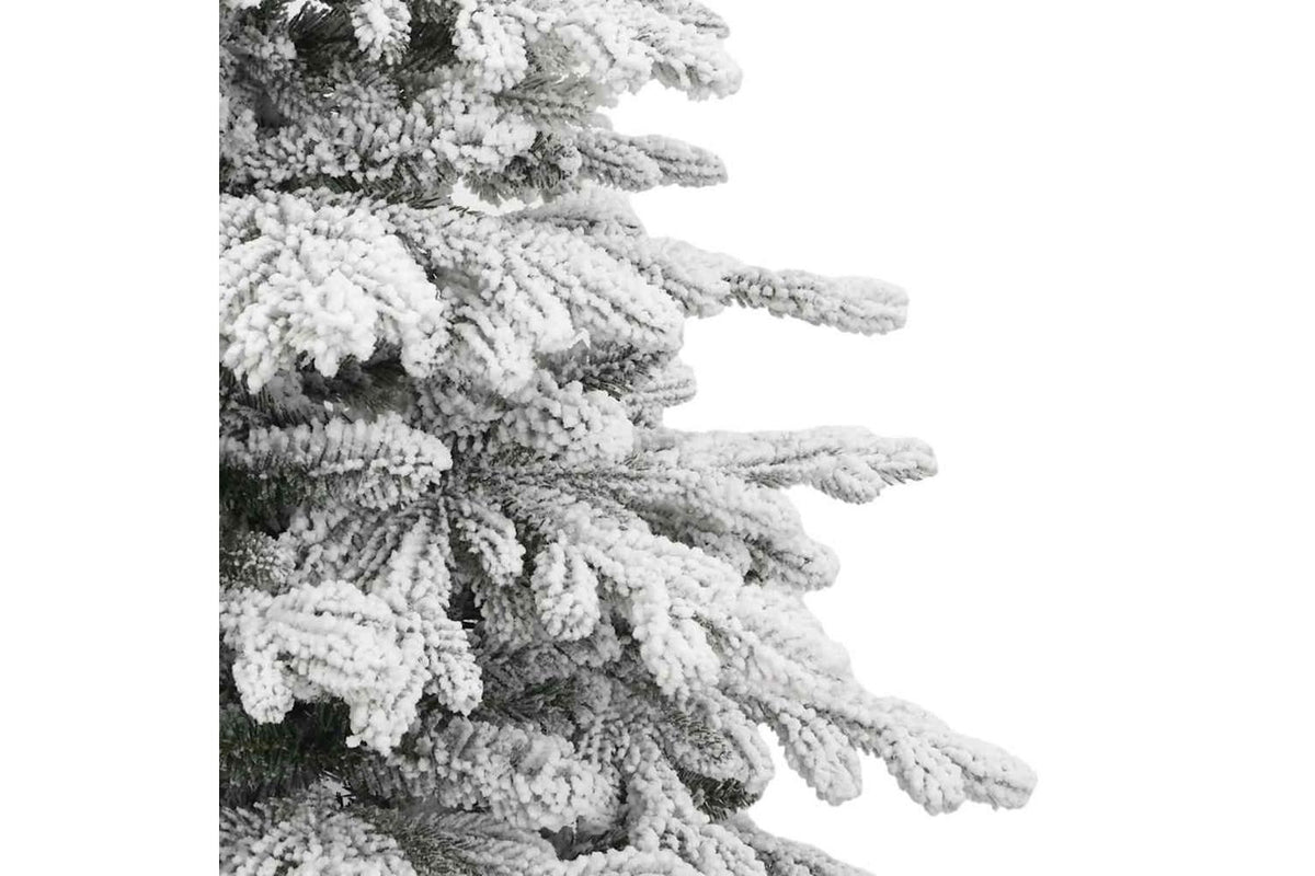 Vidaxl Artificial Hinged Christmas Tree With Flocked Snow 210 Cm-4