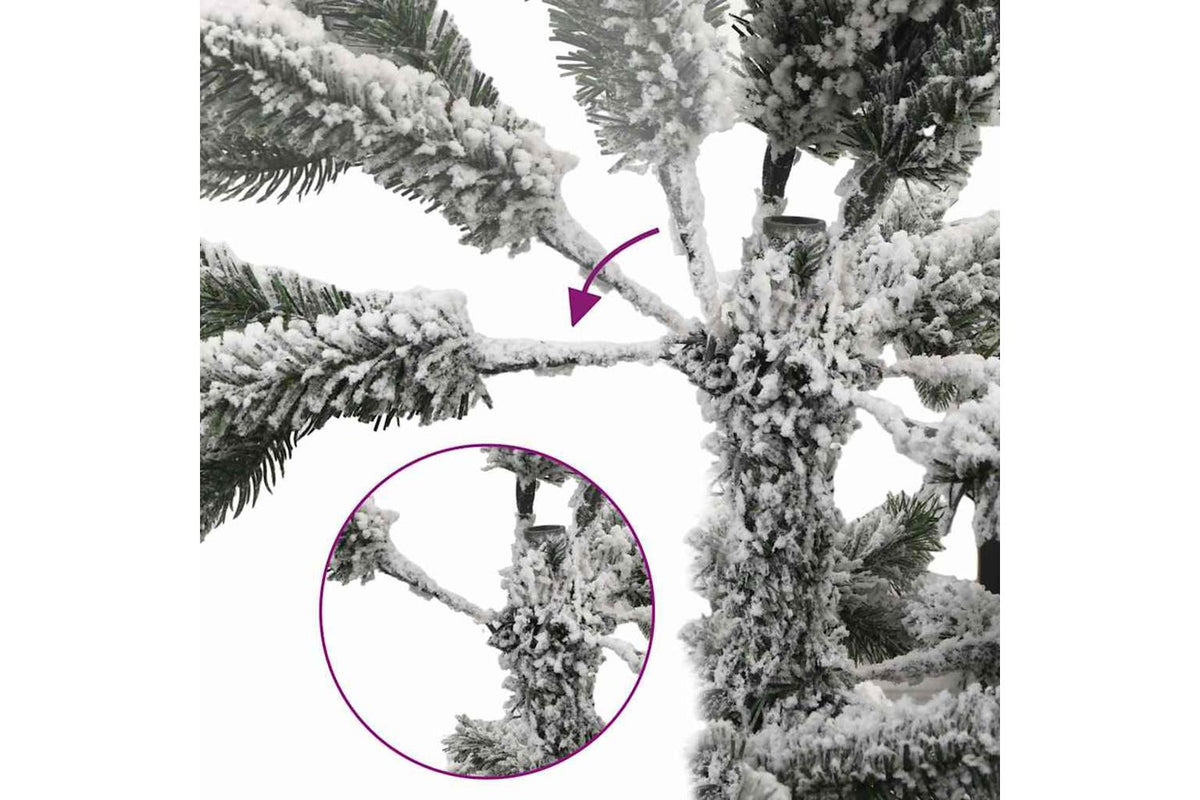 Vidaxl Artificial Hinged Christmas Tree With Flocked Snow 210 Cm-8