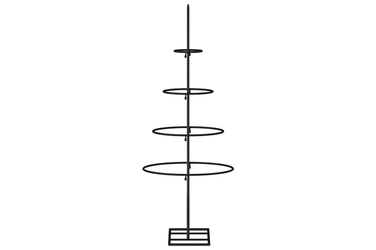 Vidaxl Metal Christmas Tree With Stand Black 60 Cm Powder-coated Steel-5