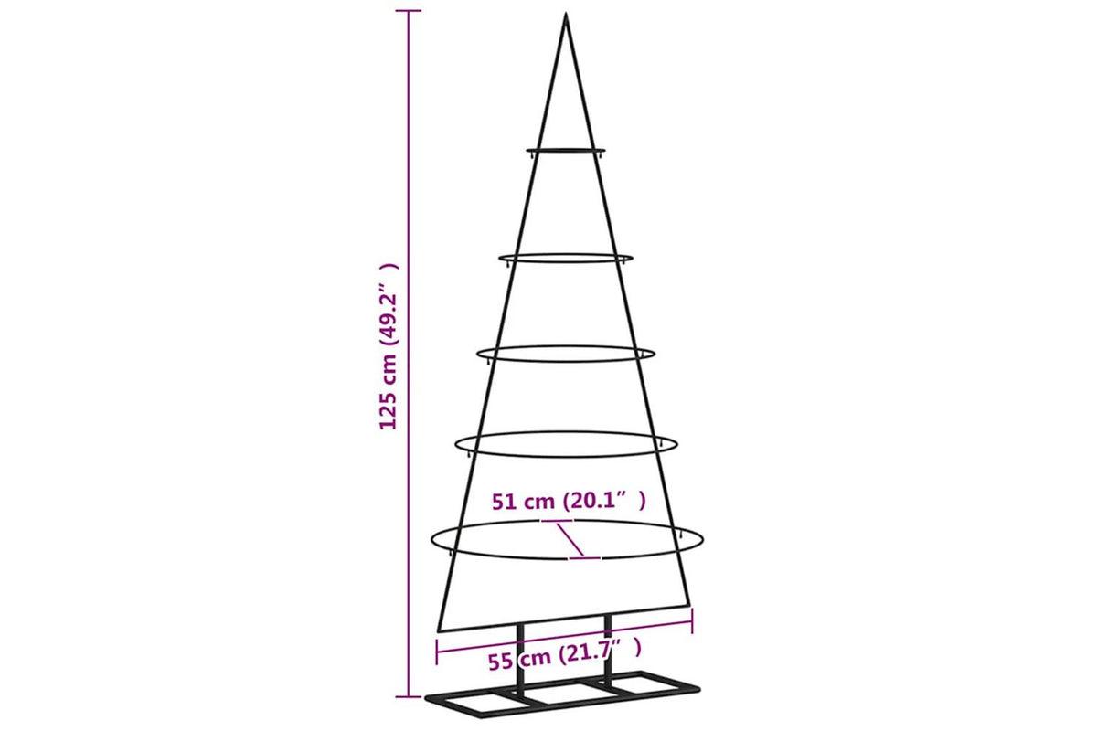 Vidaxl Metal Christmas Tree Black 125 Cm Powder-coated Steel-8