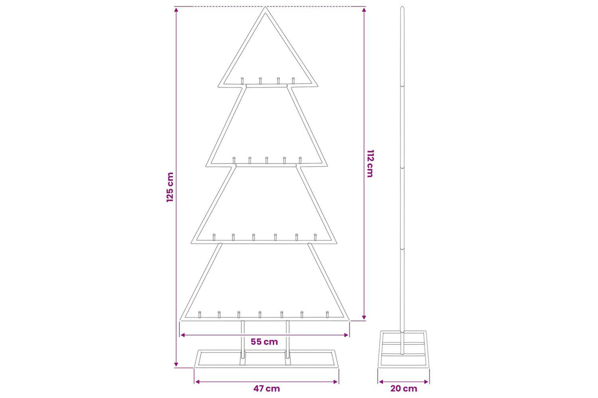 Vidaxl Metal Christmas Tree For Decoration Black 125 Cm-7