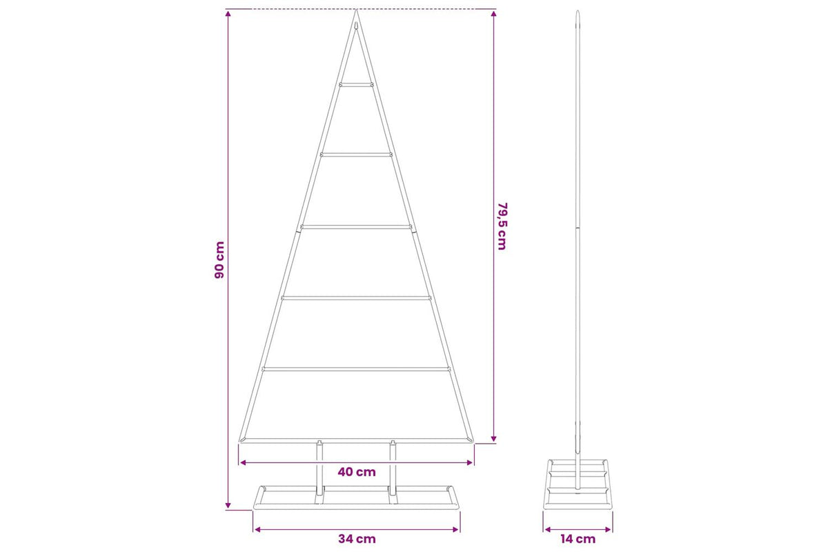 Vidaxl Metal Christmas Tree For Decoration Black 90 Cm-7