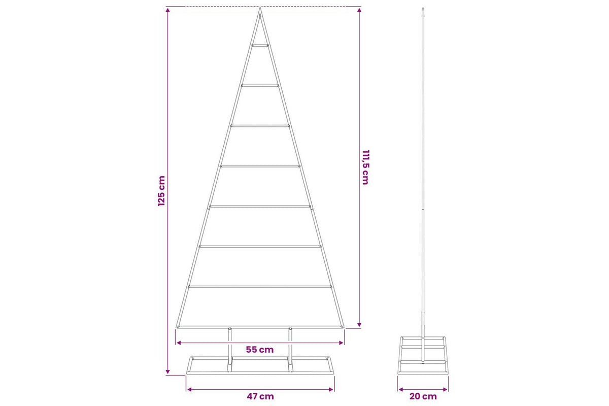 Vidaxl Metal Christmas Tree For Decoration Black 125 Cm-7