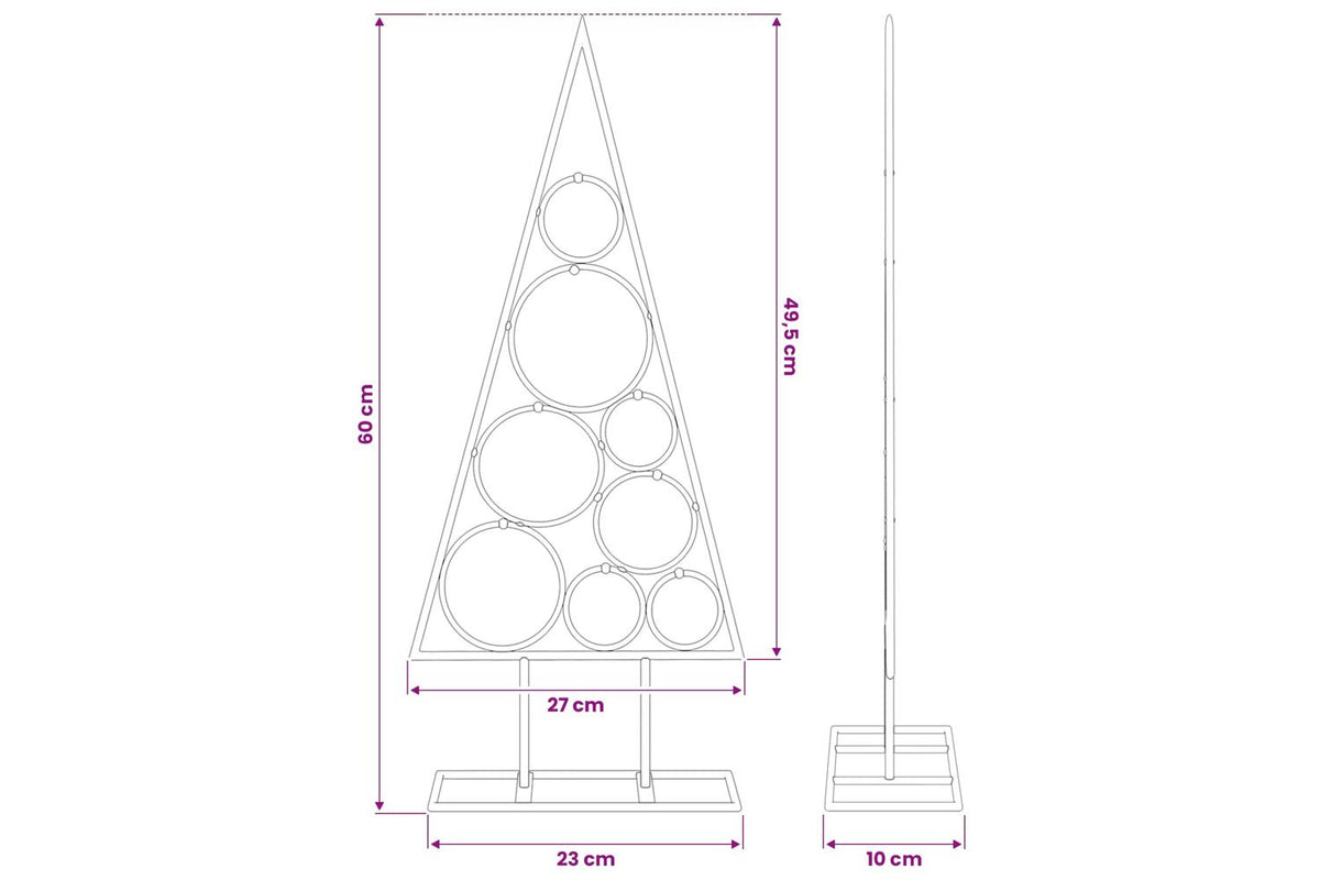 Vidaxl Metal Christmas Tree For Decoration Black 60 Cm-7