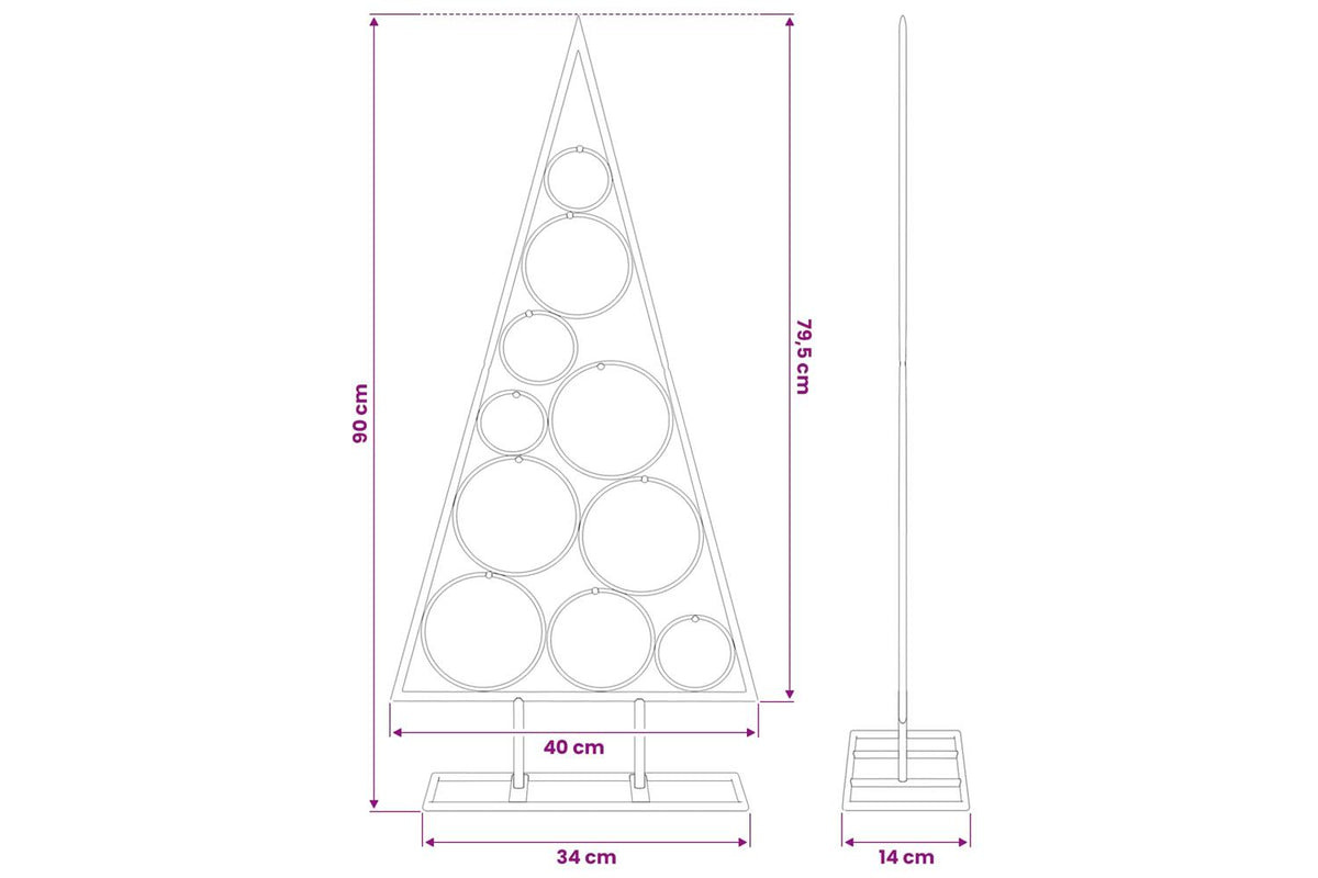 Vidaxl Metal Christmas Tree For Decoration Black 90 Cm-7