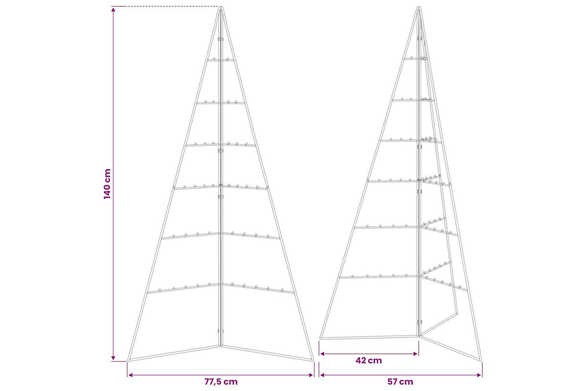 Vidaxl Metal Christmas Tree For Decoration Black 140 Cm-7