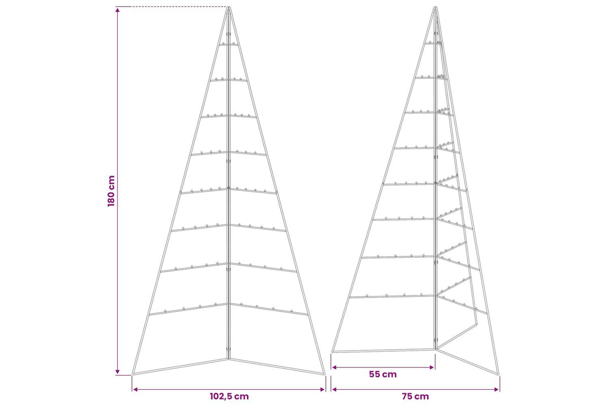 Vidaxl Metal Christmas Tree For Decoration Black 180 Cm-7