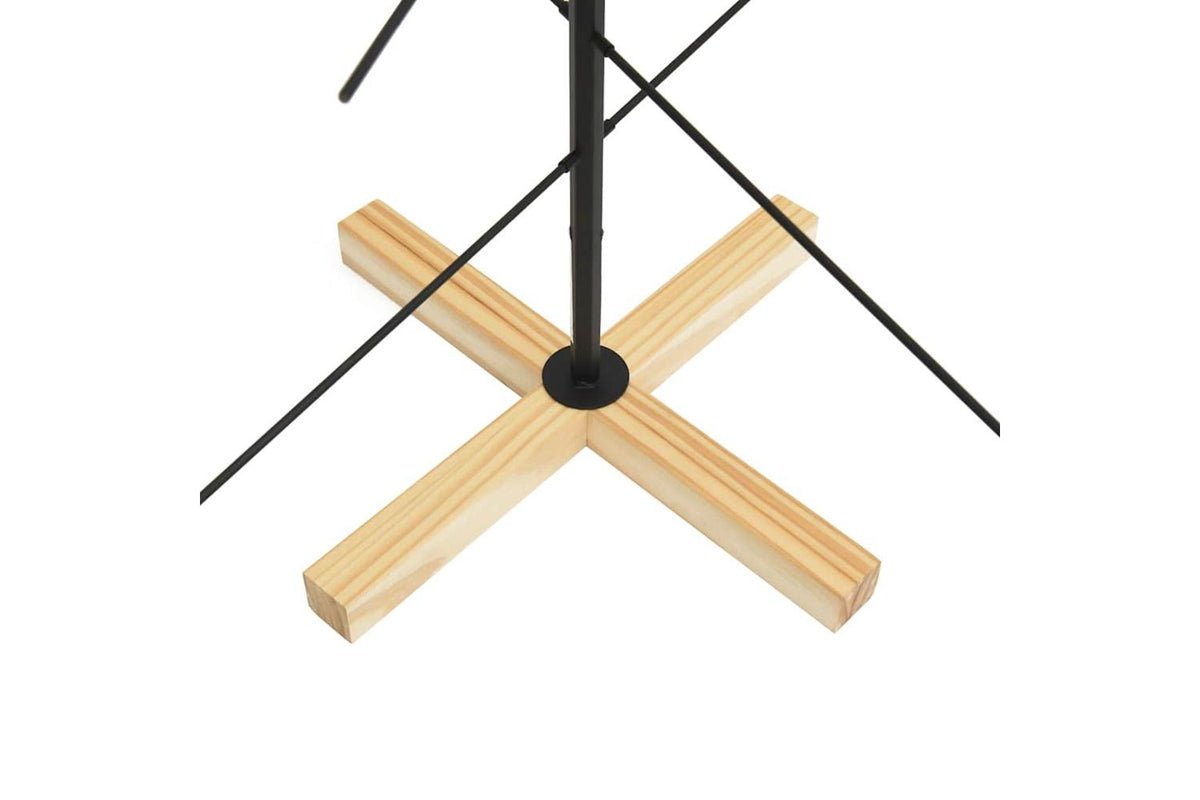 Vidaxl Metal Christmas Tree With Wooden Base Black 120 Cm-6
