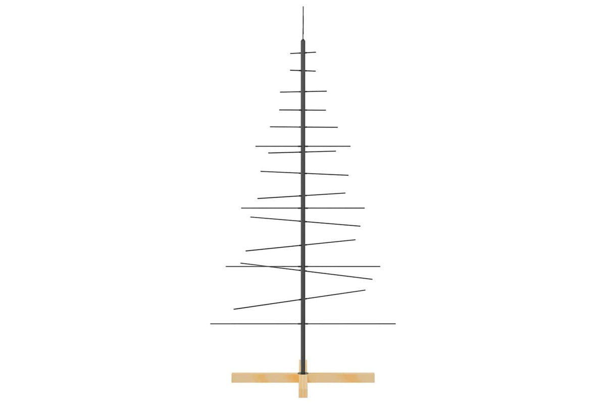 Vidaxl Metal Christmas Tree With Wooden Base Black 150 Cm-4