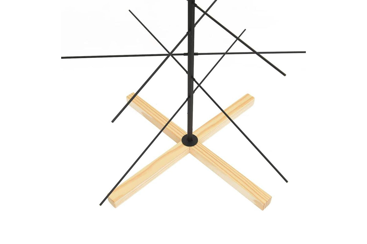 Vidaxl Metal Christmas Tree With Wooden Base Black 150 Cm-6