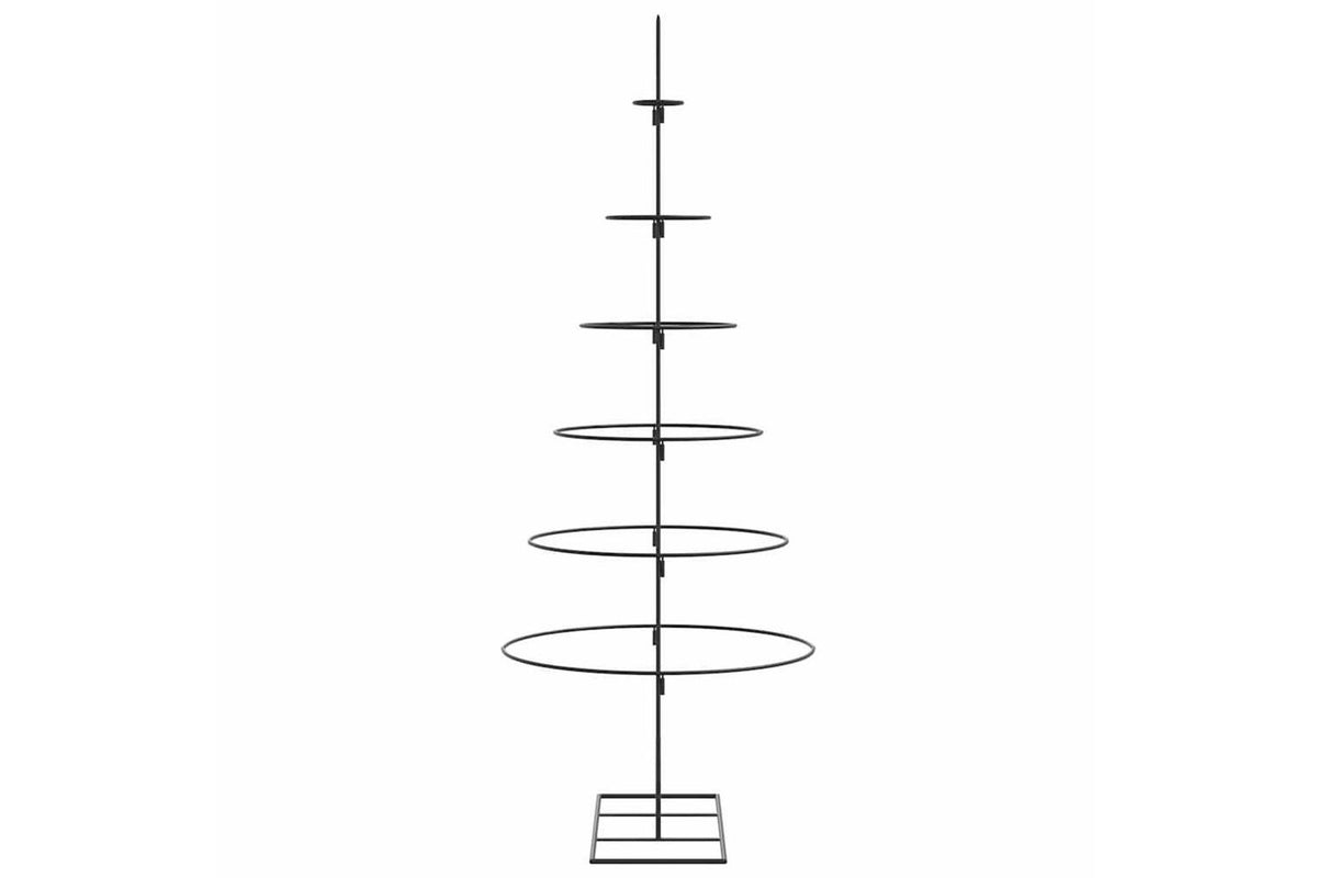 Vidaxl Metal Christmas Tree Black 150 Cm Powder-coated Steel-5