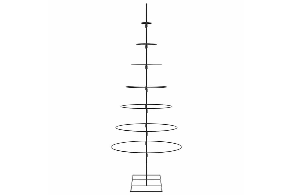 Vidaxl Metal Christmas Tree Black 180 Cm Powder-coated Steel-4