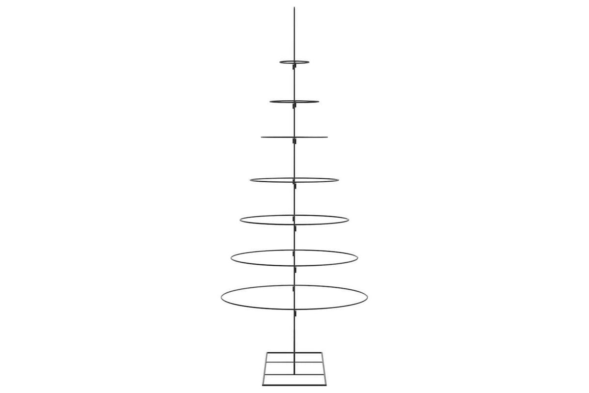 Vidaxl Metal Christmas Tree Black 210 Cm Powder-coated Steel-4