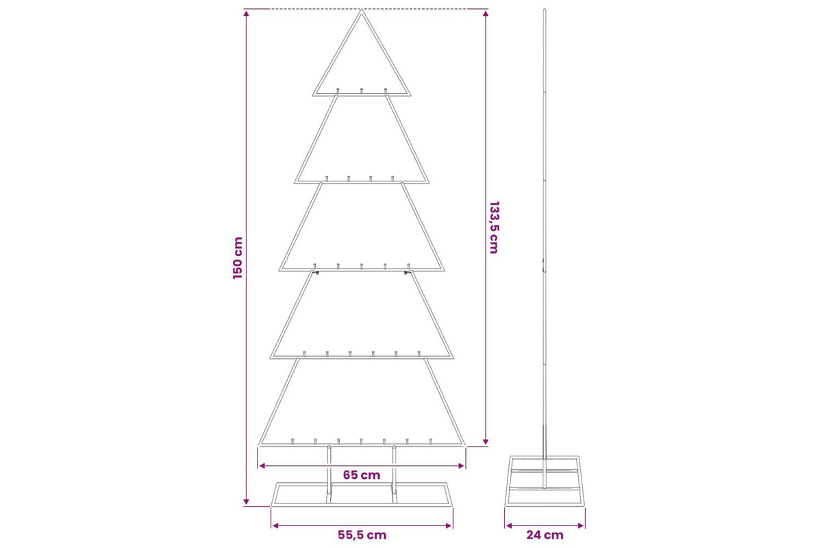 Vidaxl Metal Christmas Tree For Decoration Black 150 Cm-7