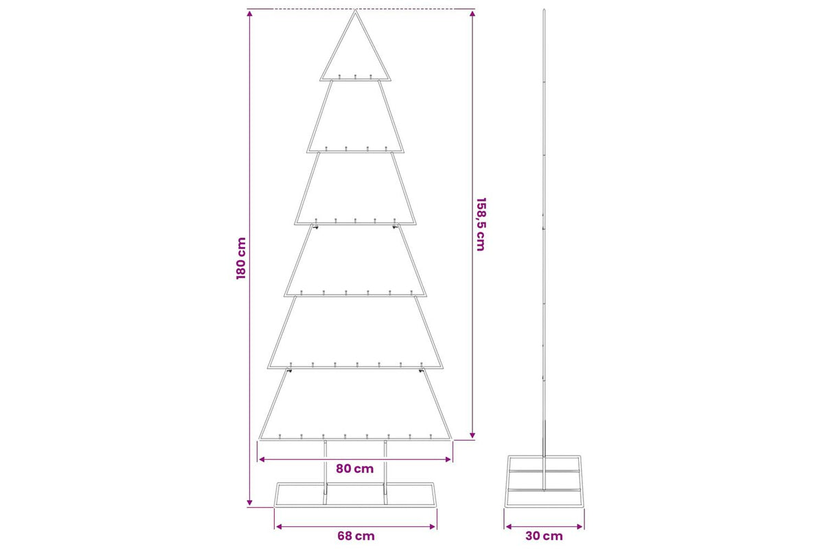 Vidaxl Metal Christmas Tree For Decoration Black 180 Cm-7