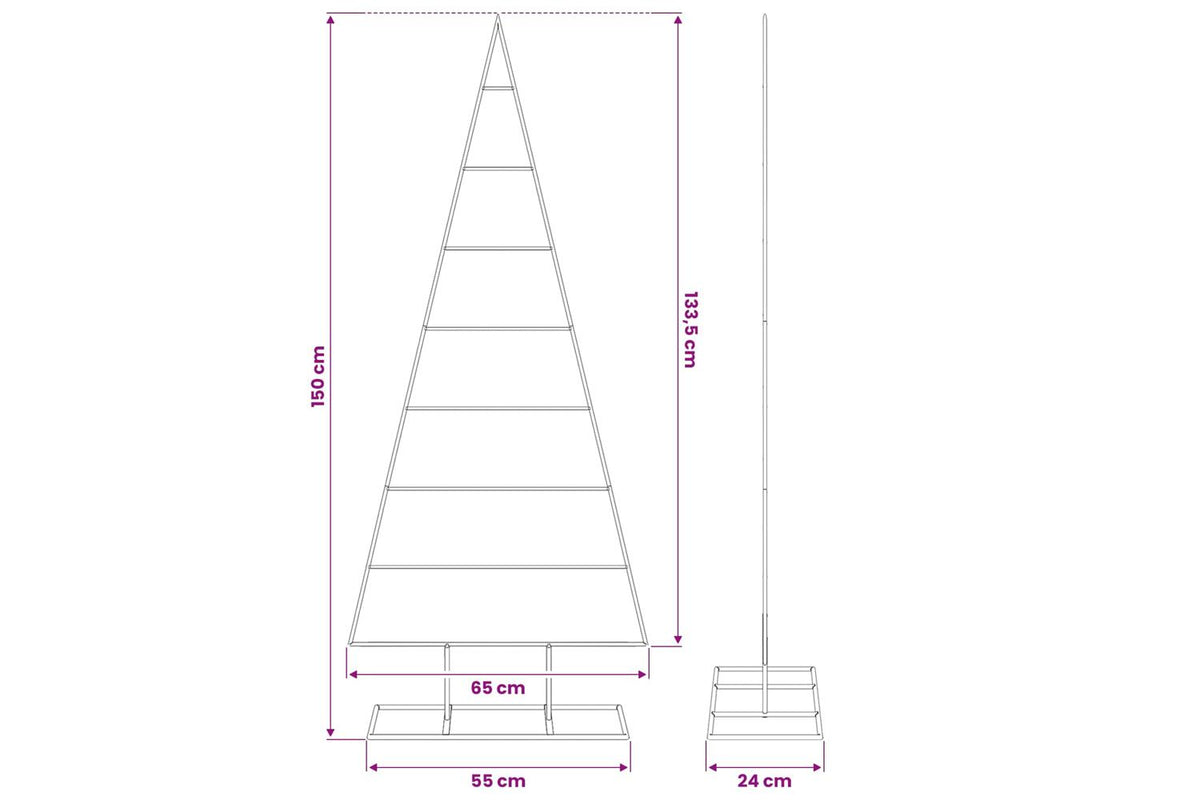 Vidaxl Metal Christmas Tree For Decoration Black 150 Cm-7
