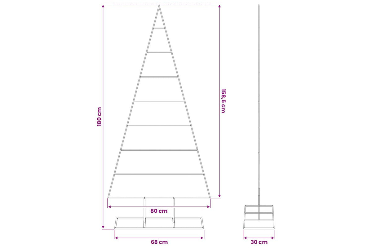 Vidaxl Metal Christmas Tree For Decoration Black 180 Cm-7