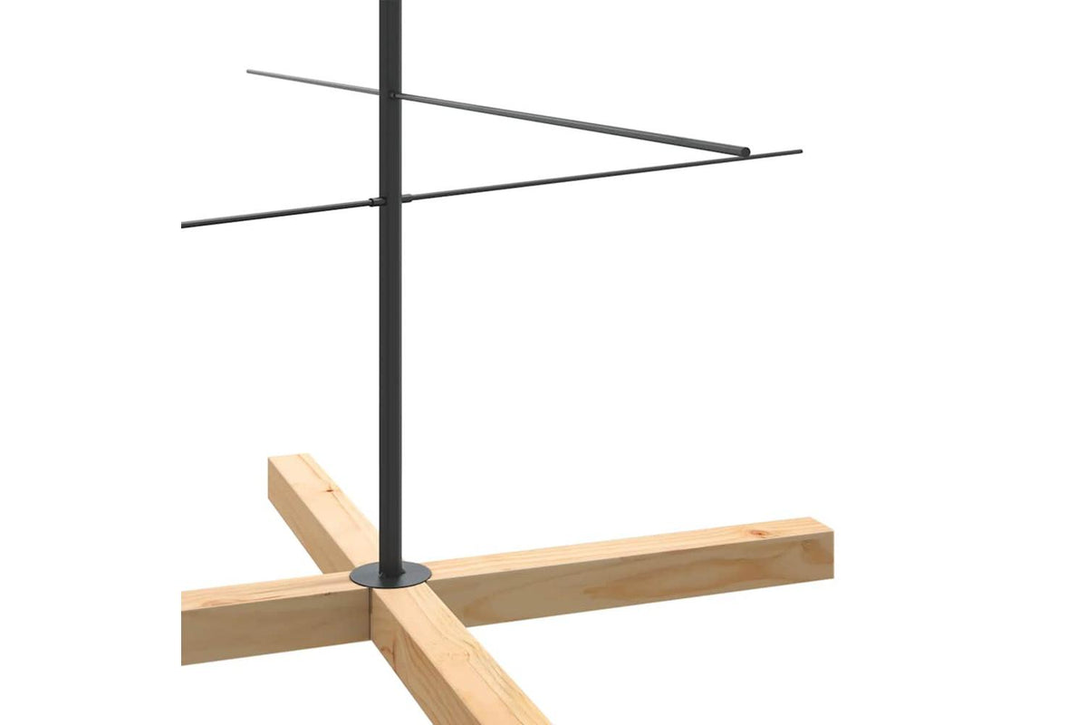 Vidaxl Metal Christmas Tree With Wooden Base Black 210 Cm-6