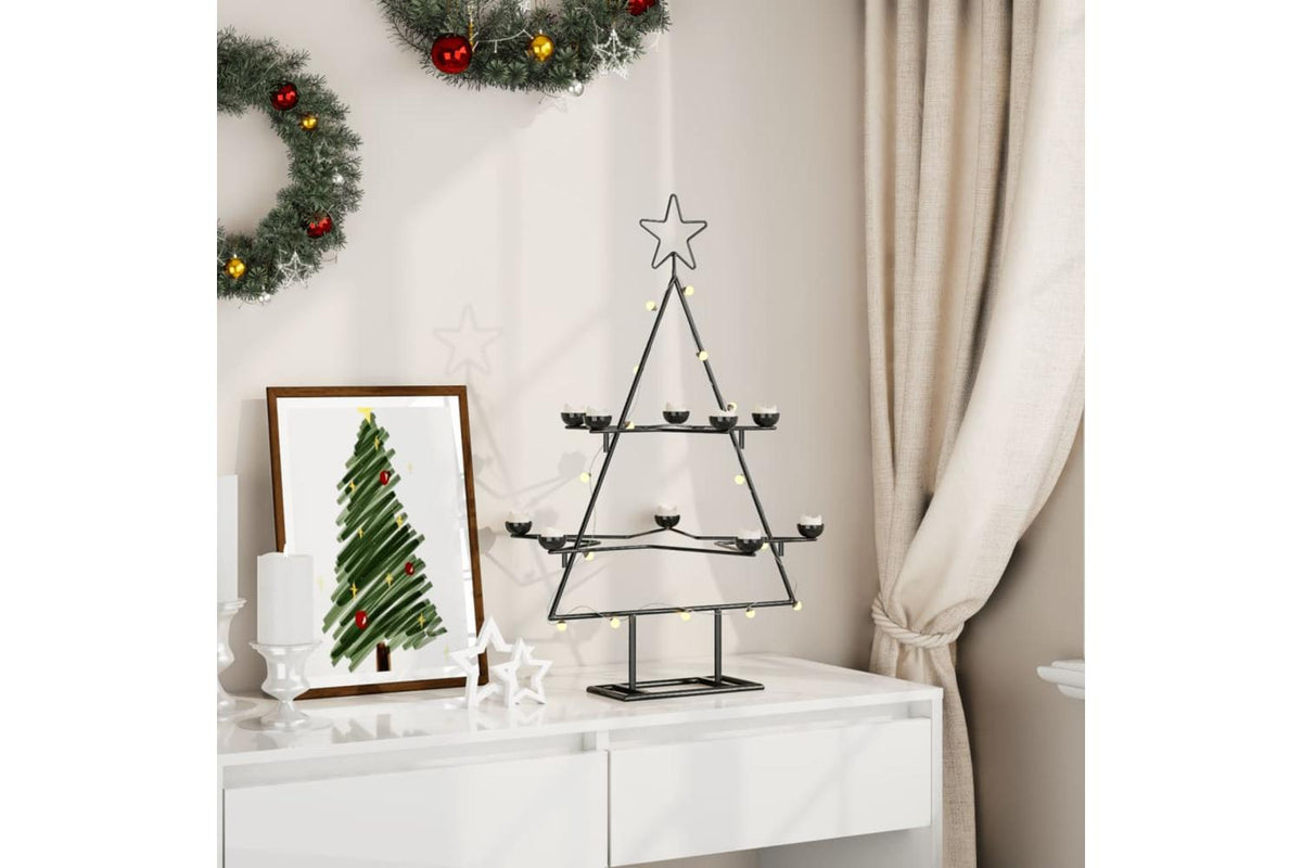 Vidaxl Metal Christmas Tree For Decoration Black 75 Cm-3