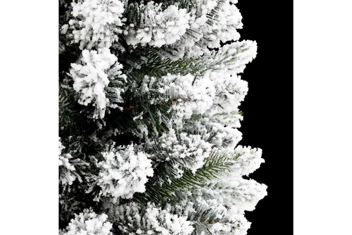 Vidaxl Artificial Slim Christmas Tree With Flocked Snow 150 Cm Pvc-3
