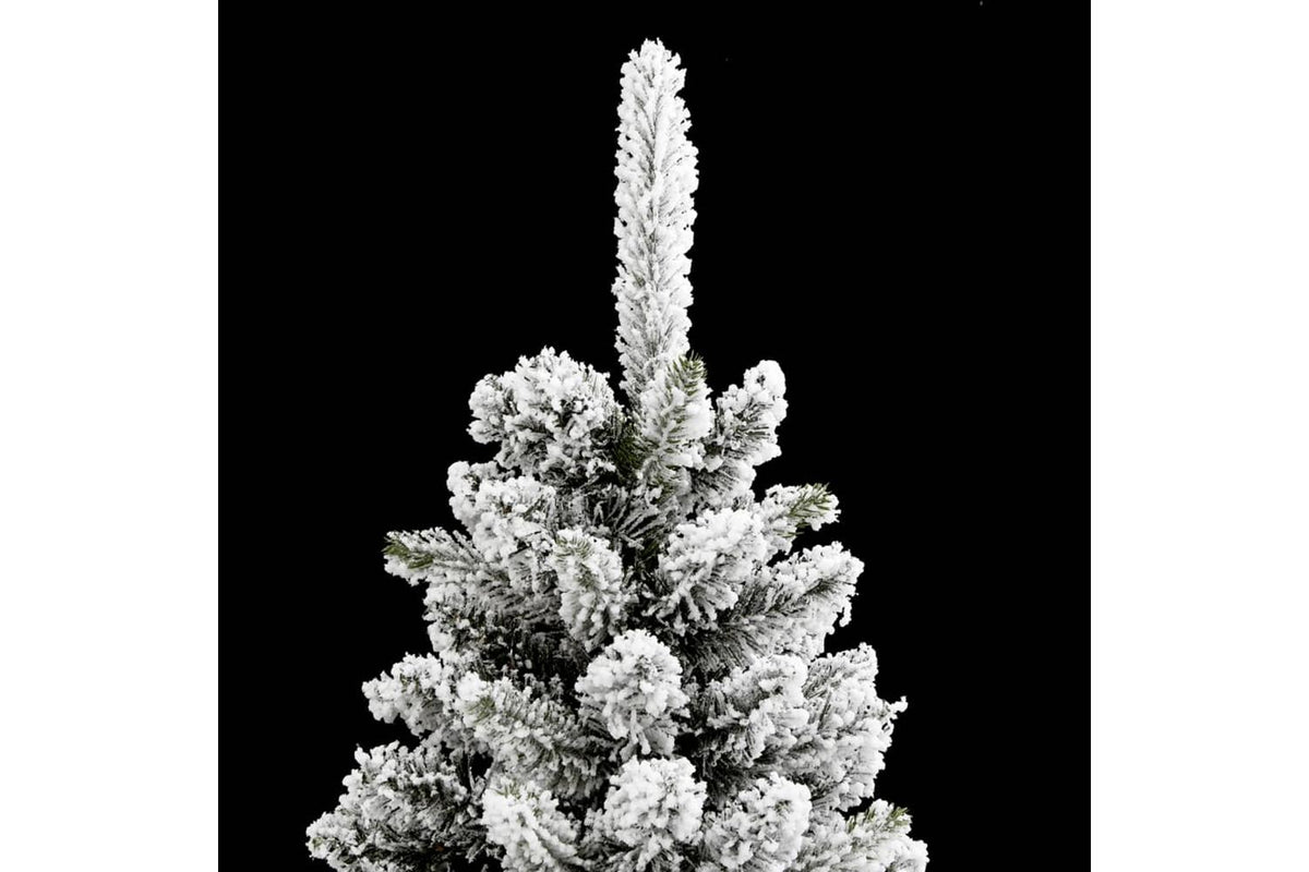 Vidaxl Artificial Slim Christmas Tree With Flocked Snow 180 Cm Pvc-5