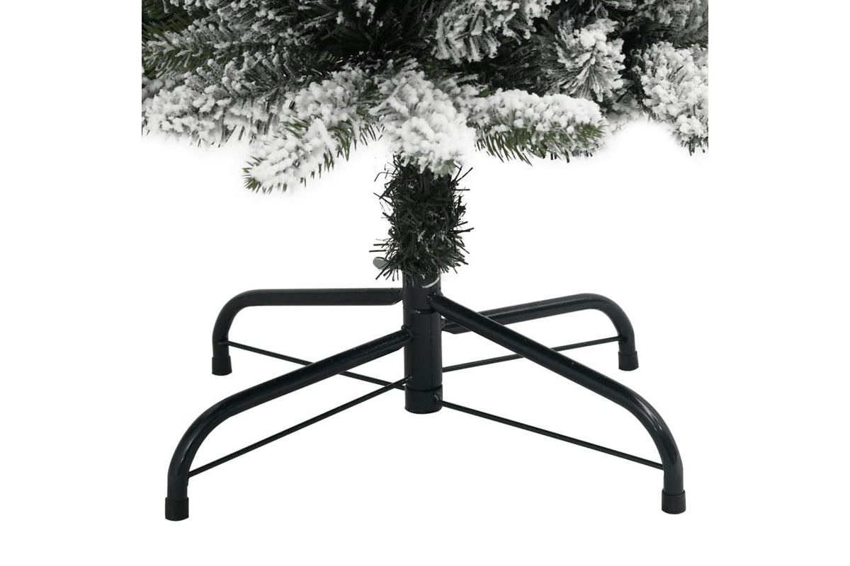 Vidaxl Artificial Slim Christmas Tree With Flocked Snow 210 Cm Pvc-4