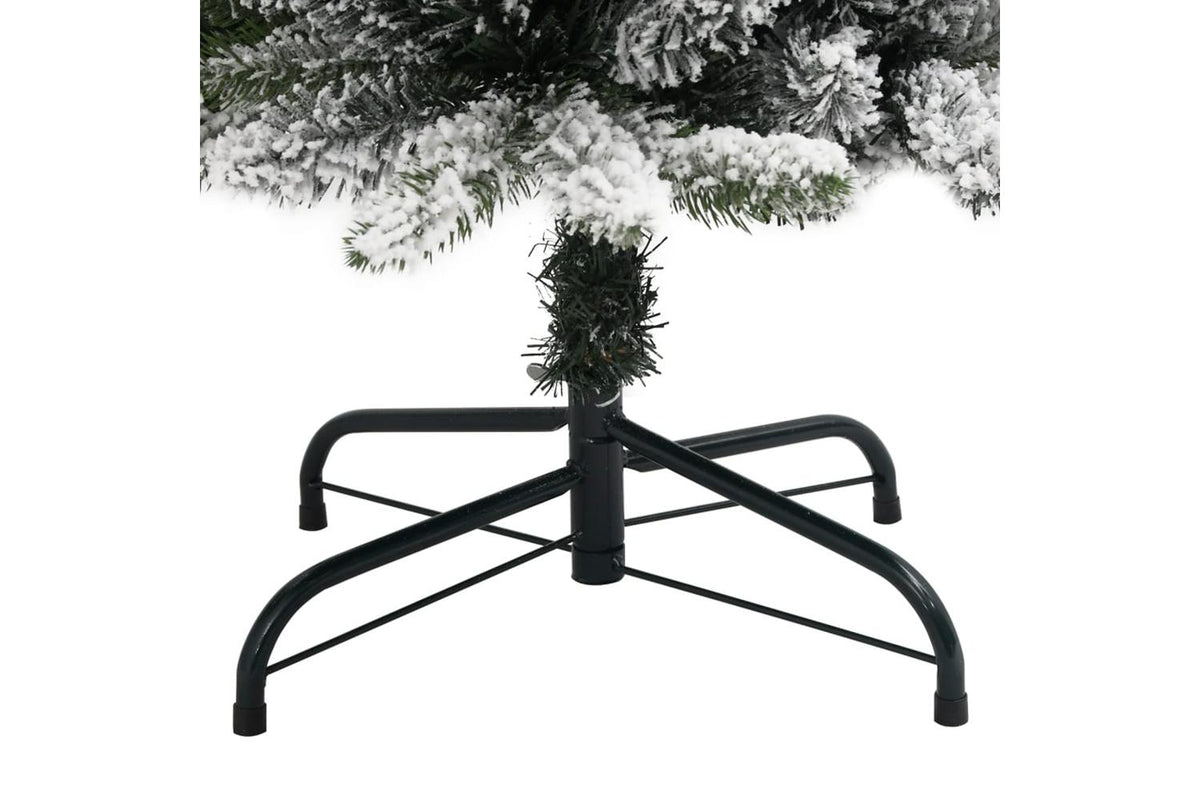 Vidaxl Artificial Slim Christmas Tree With Flocked Snow 240 Cm Pvc-4