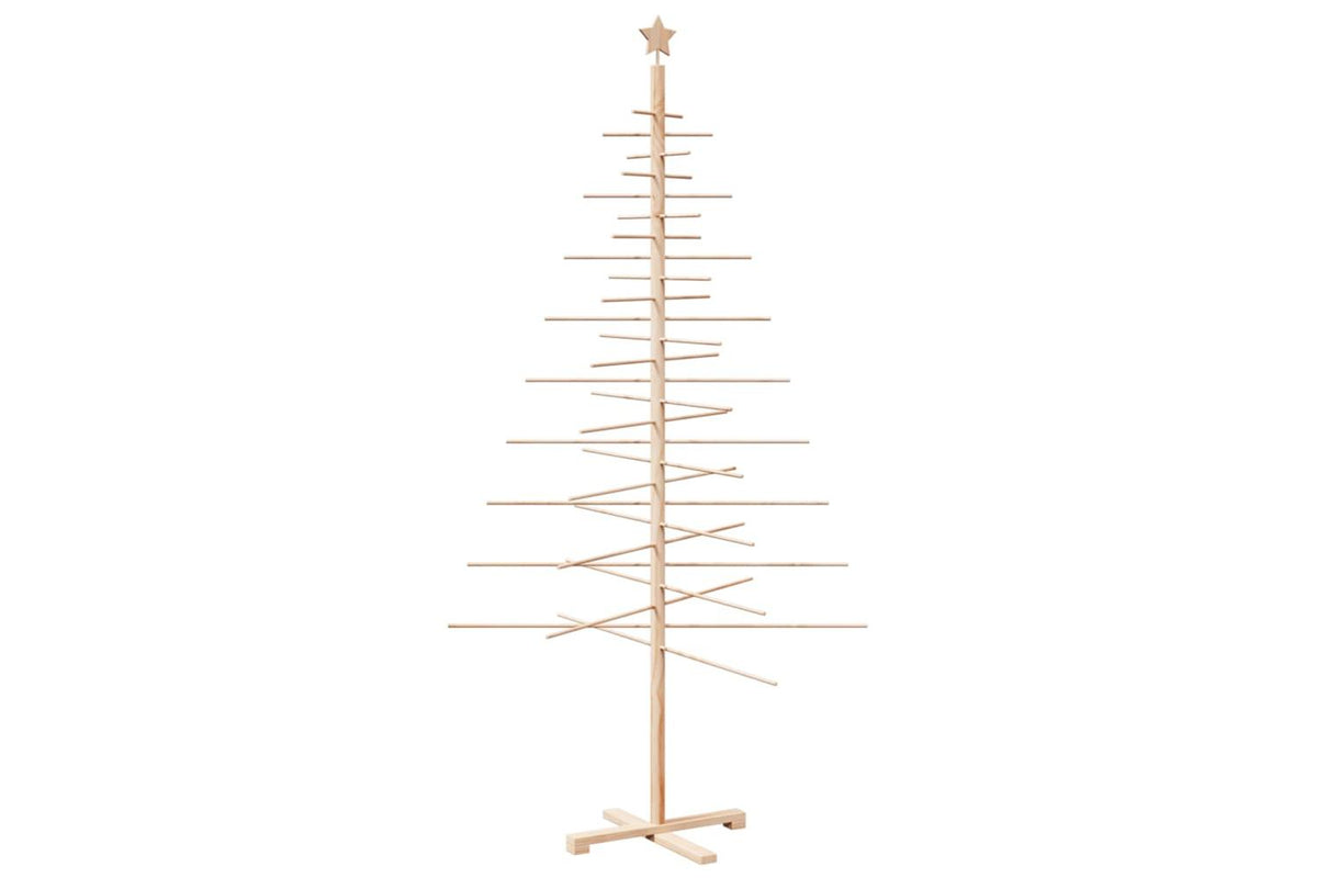 Vidaxl Wooden Christmas Tree For Decoration 210 Cm Solid Wood Pine-5