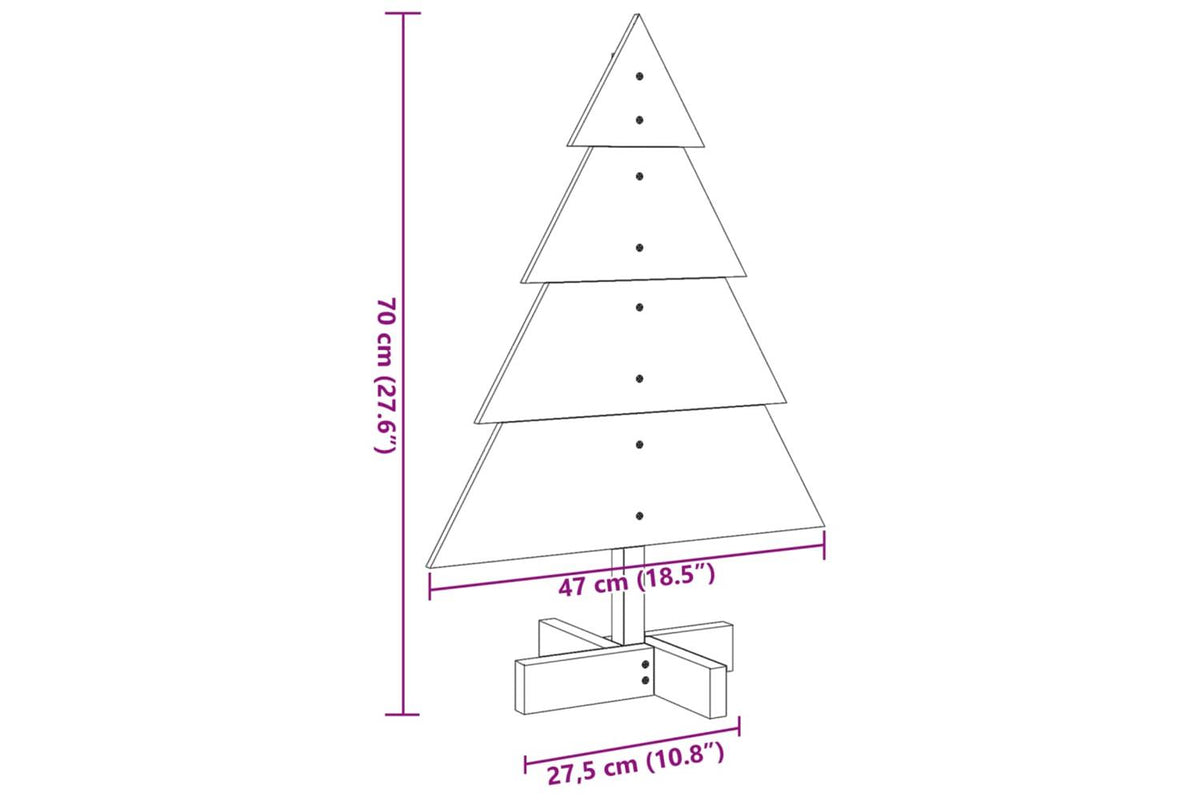 Vidaxl Wooden Christmas Tree For Decoration 70 Cm Solid Wood-8