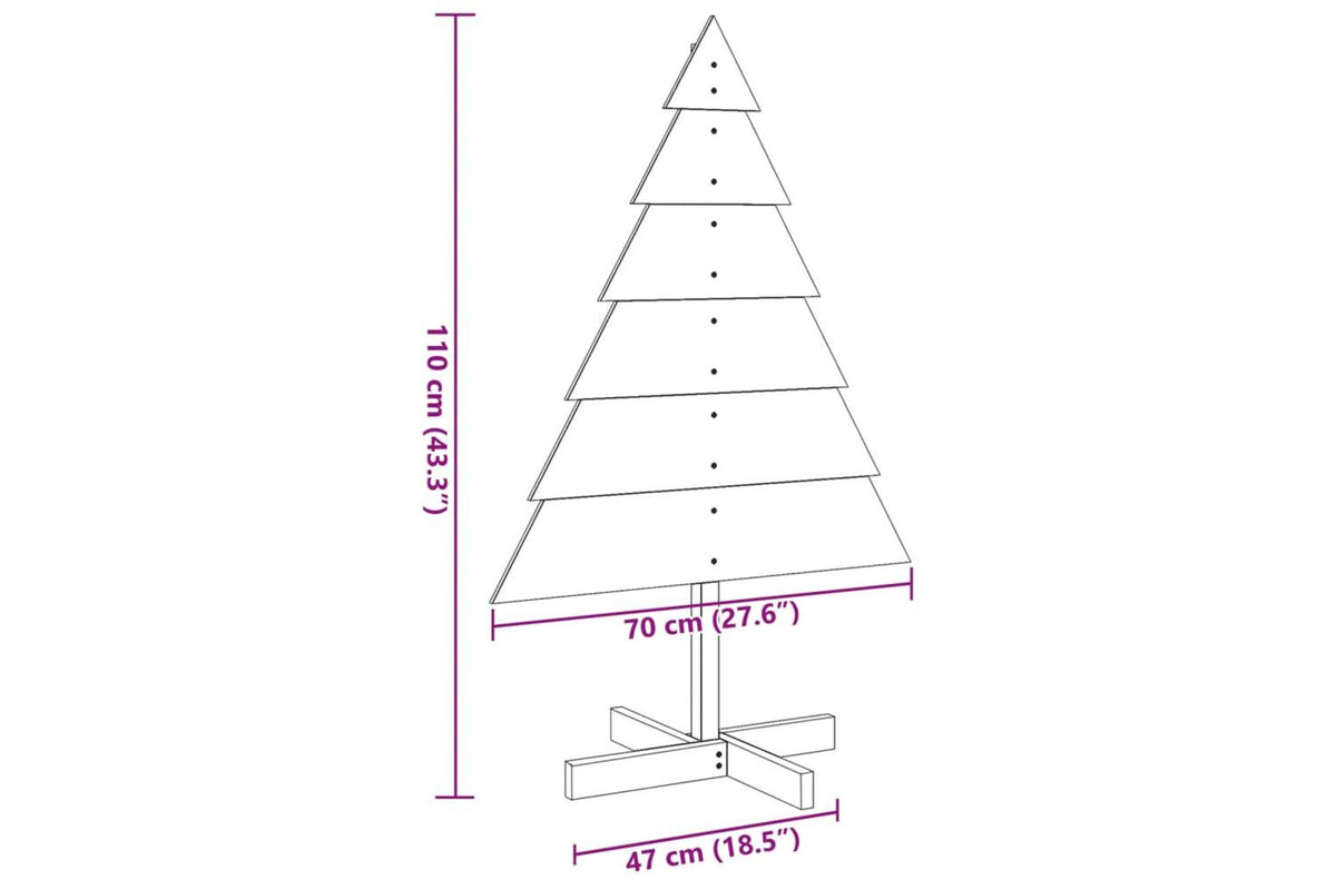 Vidaxl Wooden Christmas Tree For Decoration 110 Cm Solid Wood-8