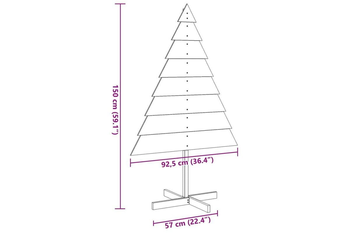 Vidaxl Wooden Christmas Tree For Decoration 150 Cm Solid Wood-8