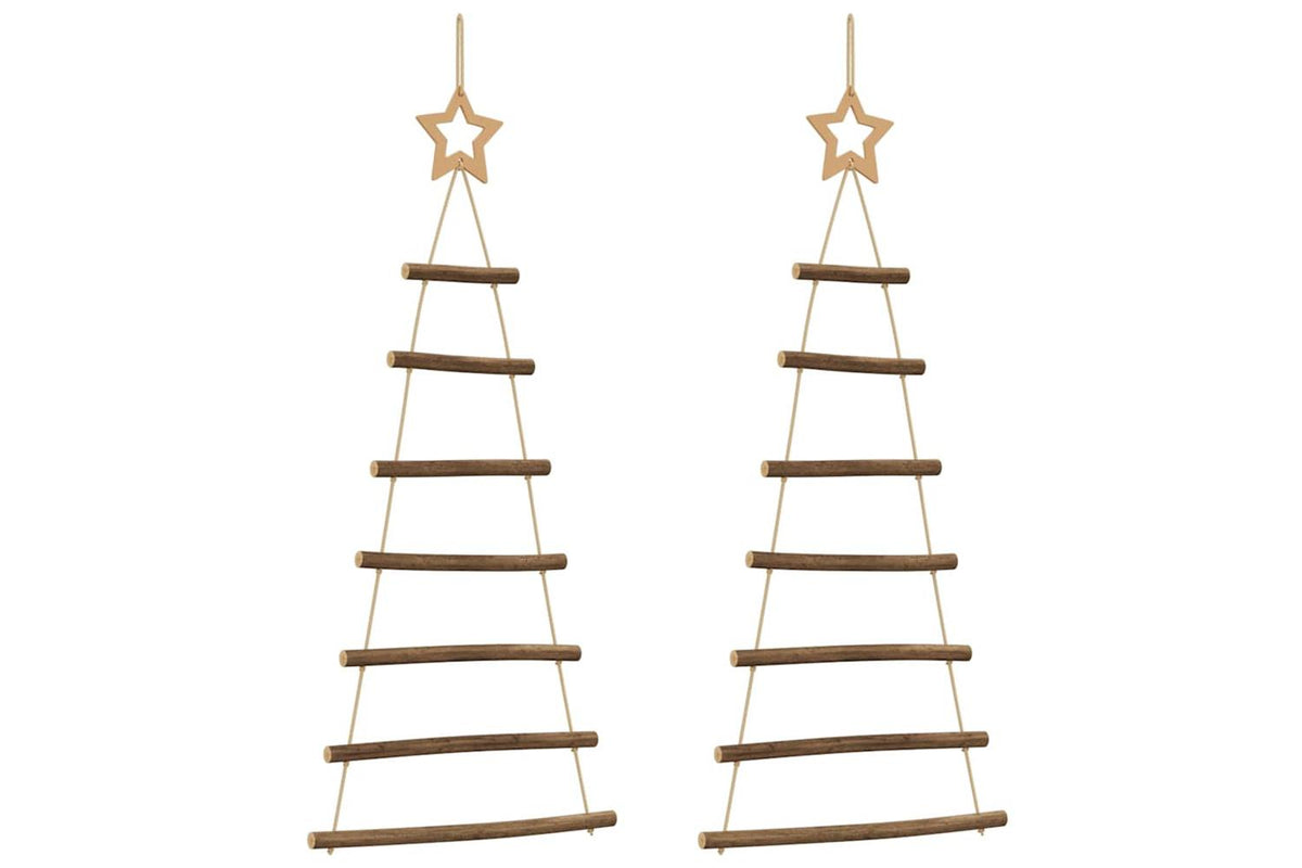 Vidaxl Hanging Christmas Trees With Top Stars 2 Pcs 42x90 Cm Natural