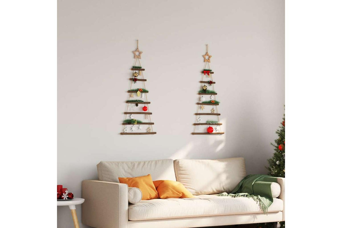 Vidaxl Hanging Christmas Trees With Top Stars 2 Pcs 42x90 Cm Natural-3