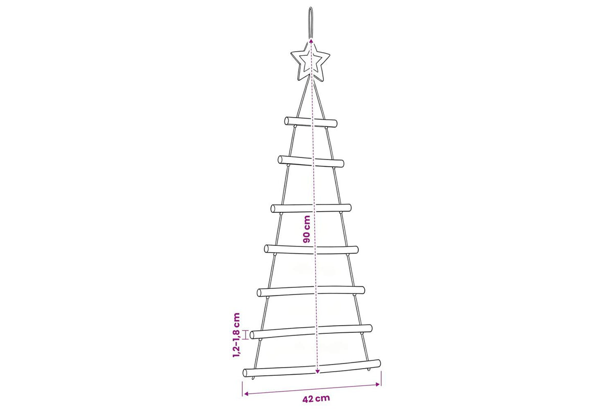 Vidaxl Hanging Christmas Trees With Top Stars 2 Pcs 42x90 Cm Natural-8