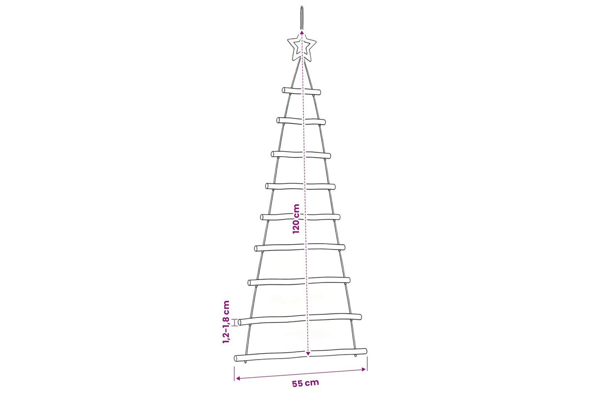 Vidaxl Hanging Christmas Trees With Top Stars 2 Pcs 55x120 Cm-8