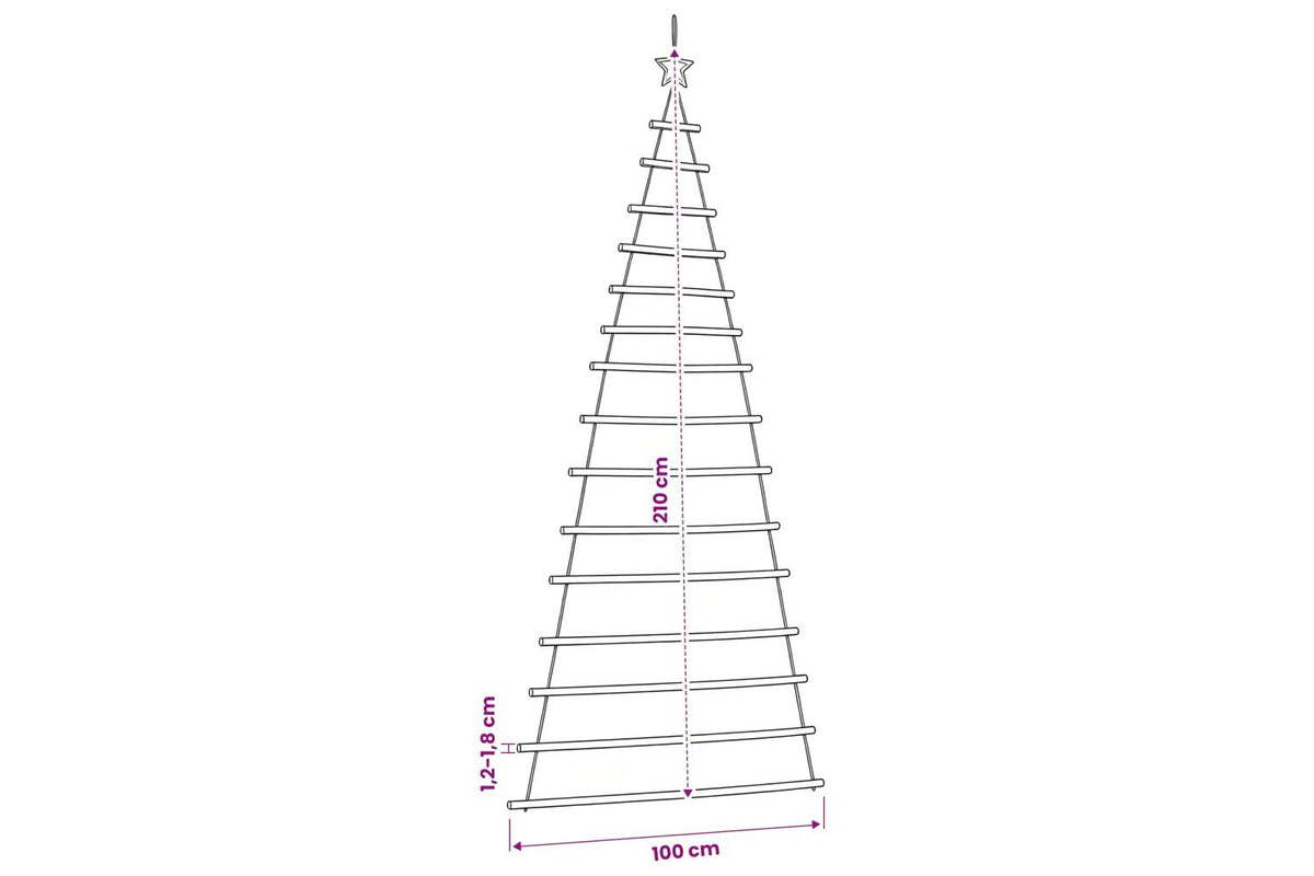 Vidaxl Hanging Christmas Tree With Top Star 100x210 Cm Natural Branch-8