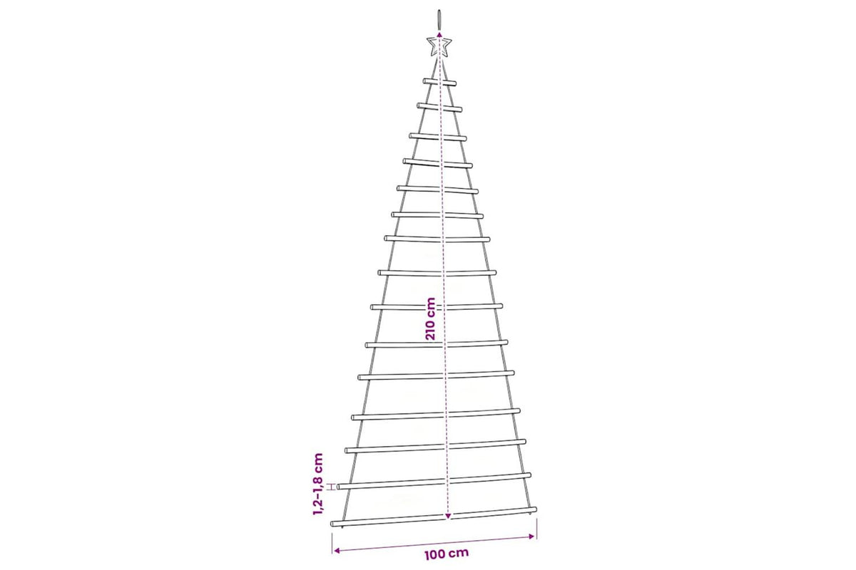 Vidaxl Hanging Christmas Tree With Top Star 100x210 Cm Natural Branch-9