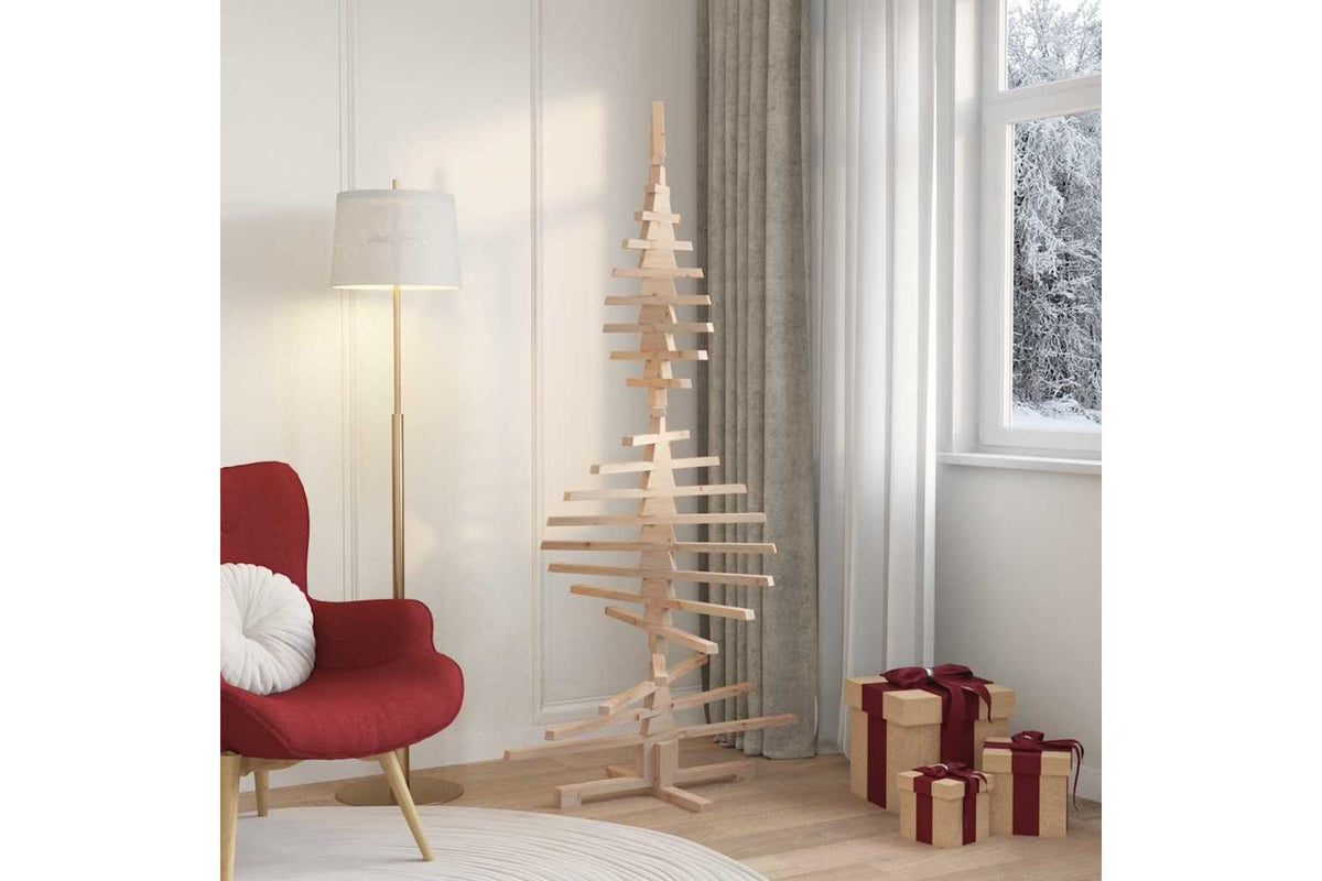 Vidaxl Wooden Christmas Tree For Decoration 180 Cm Solid Wood Pine-3