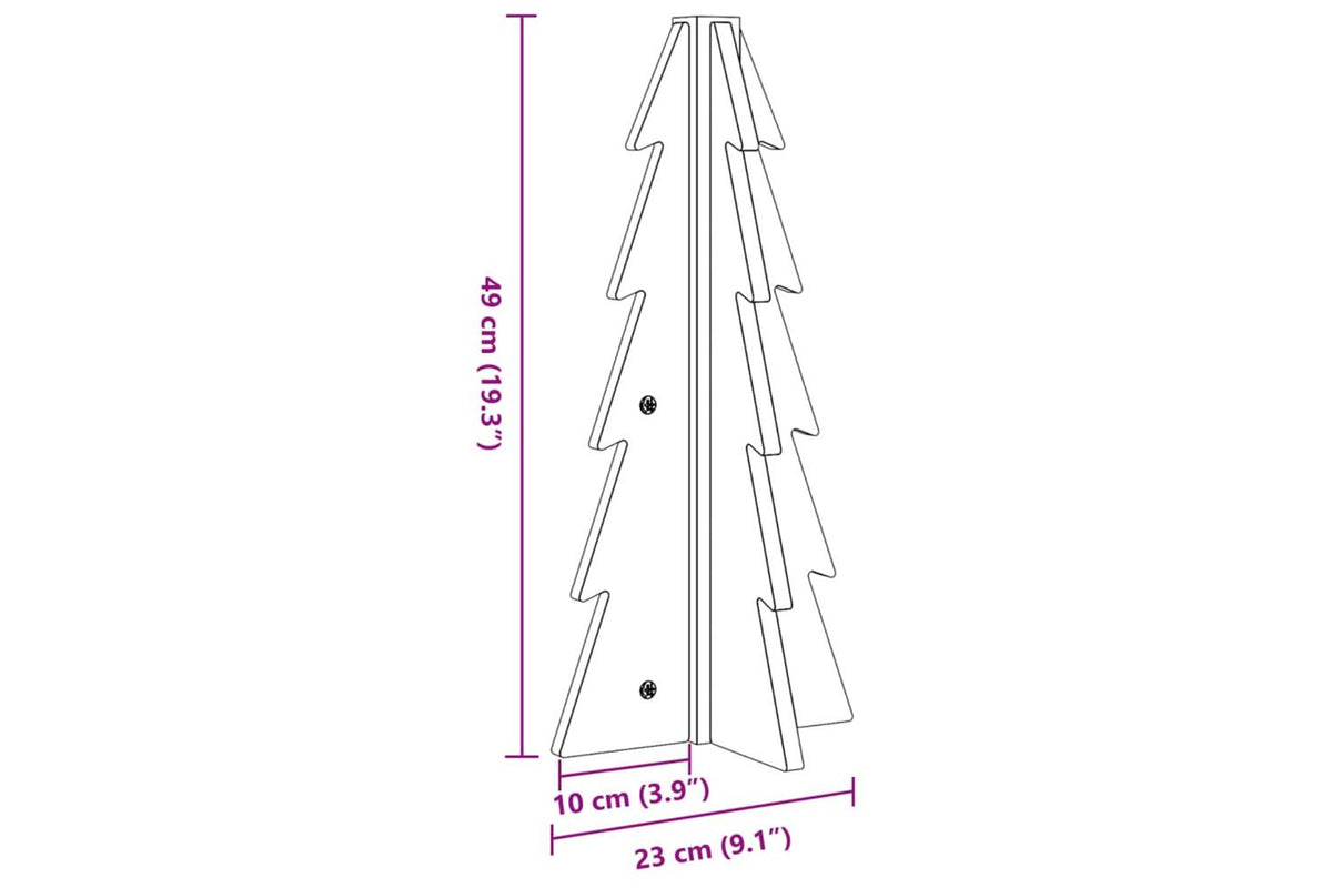 Vidaxl Wooden Christmas Tree For Decoration 49 Cm Solid Wood Pine-8