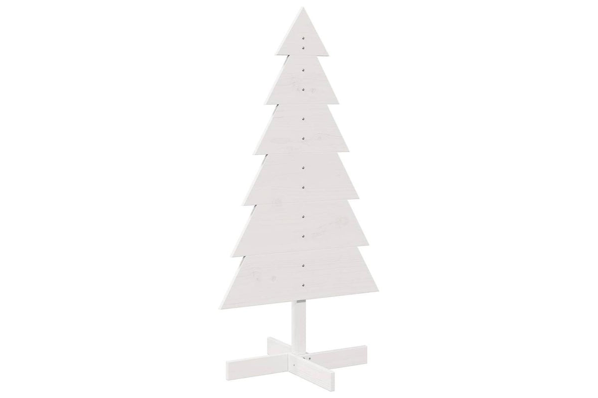 Vidaxl Wooden Christmas Tree For Decoration White 120 Cm