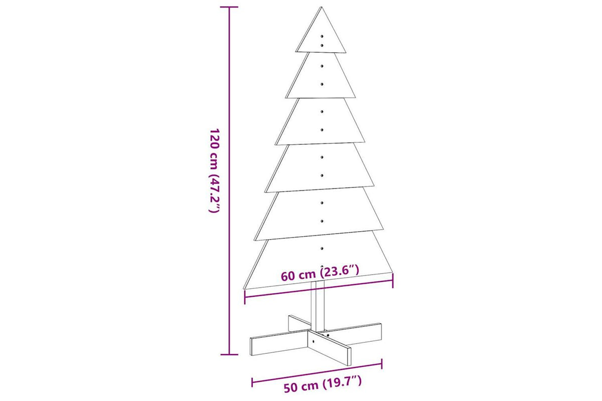 Vidaxl Wooden Christmas Tree For Decoration White 120 Cm-8