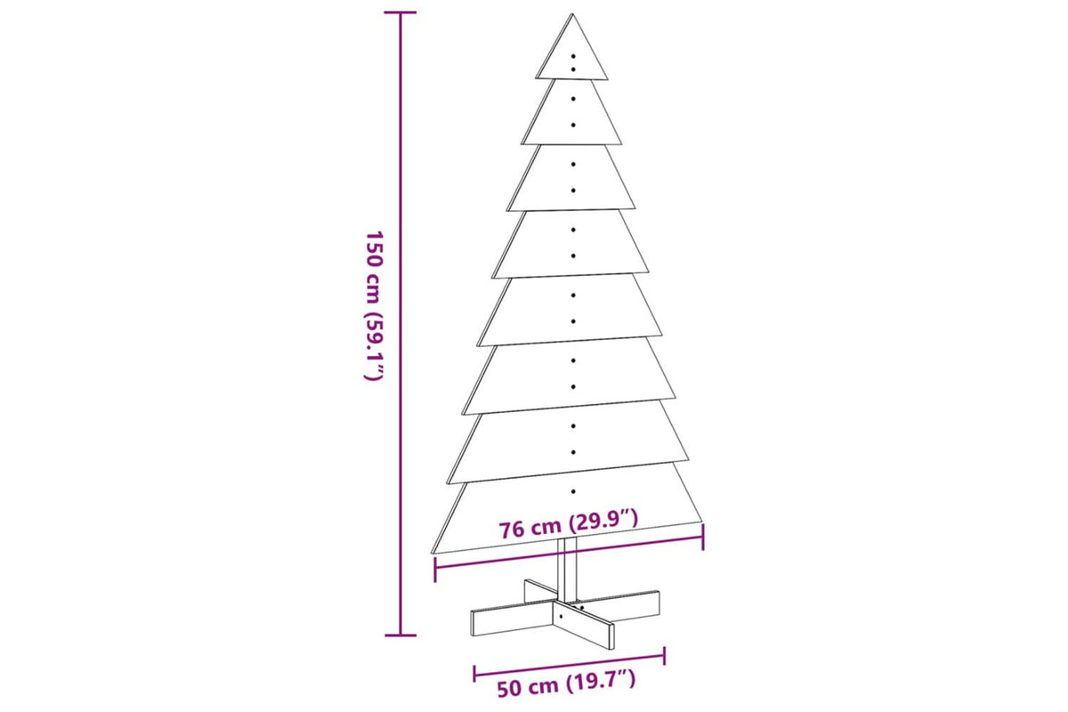 Vidaxl Wooden Christmas Tree For Decoration 150 Cm Solid Wood Pine-8