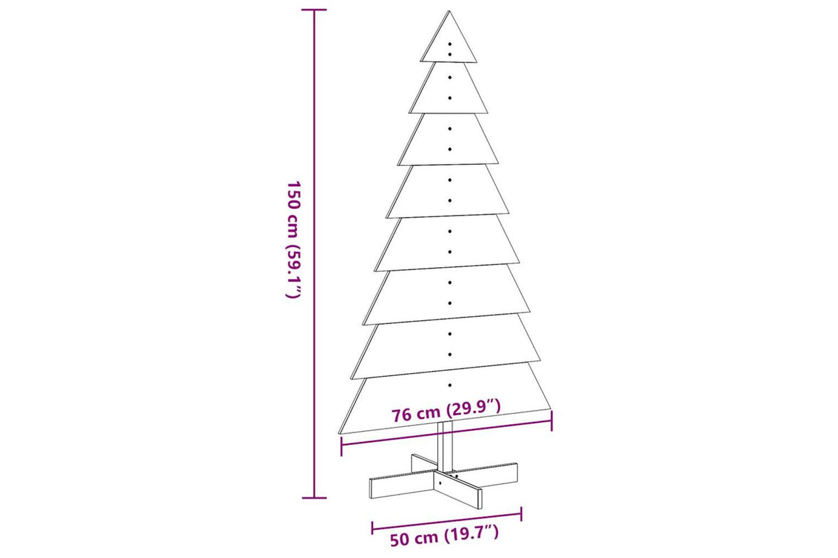Vidaxl Wooden Christmas Tree For Decoration Wax Brown 150 Cm-8