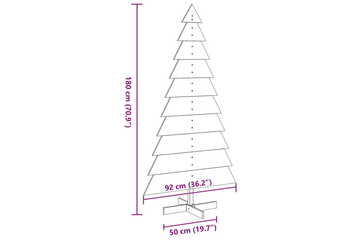 Vidaxl Wooden Christmas Tree For Decoration 180 Cm Solid Wood Pine-8
